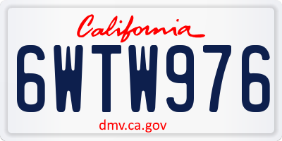 CA license plate 6WTW976
