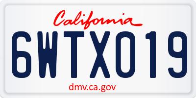 CA license plate 6WTX019