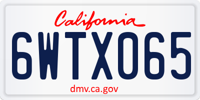 CA license plate 6WTX065