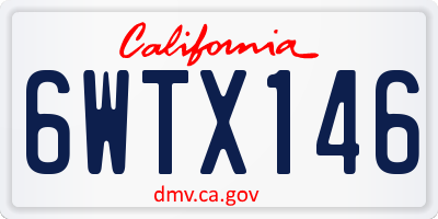 CA license plate 6WTX146
