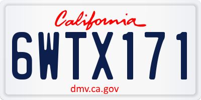 CA license plate 6WTX171