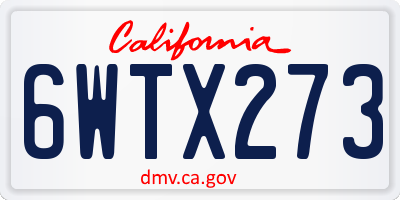 CA license plate 6WTX273