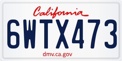 CA license plate 6WTX473