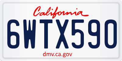 CA license plate 6WTX590