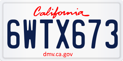 CA license plate 6WTX673