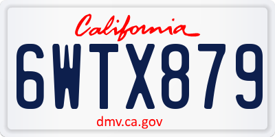 CA license plate 6WTX879