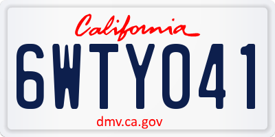 CA license plate 6WTY041