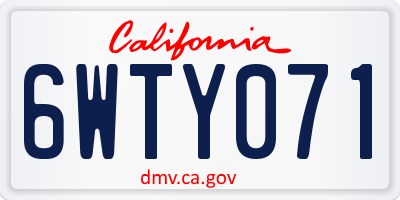 CA license plate 6WTY071