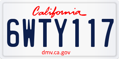 CA license plate 6WTY117