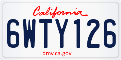CA license plate 6WTY126