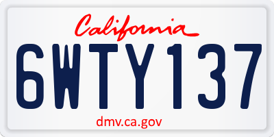 CA license plate 6WTY137