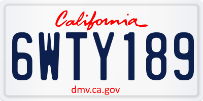 CA license plate 6WTY189