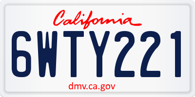 CA license plate 6WTY221