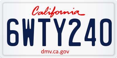CA license plate 6WTY240