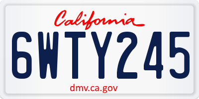 CA license plate 6WTY245