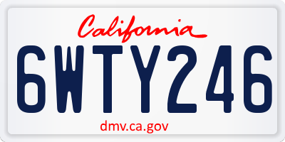 CA license plate 6WTY246