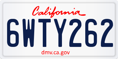 CA license plate 6WTY262