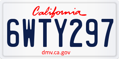 CA license plate 6WTY297