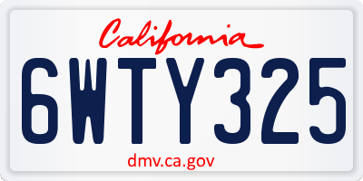 CA license plate 6WTY325