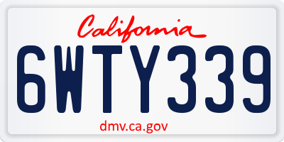 CA license plate 6WTY339