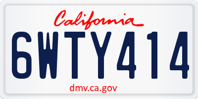 CA license plate 6WTY414