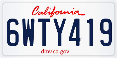 CA license plate 6WTY419