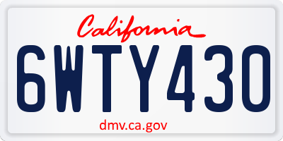 CA license plate 6WTY430