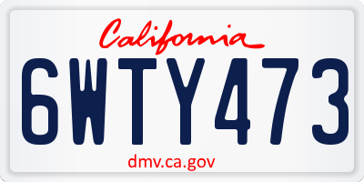 CA license plate 6WTY473