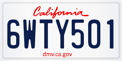 CA license plate 6WTY501