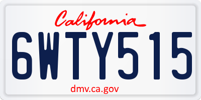 CA license plate 6WTY515