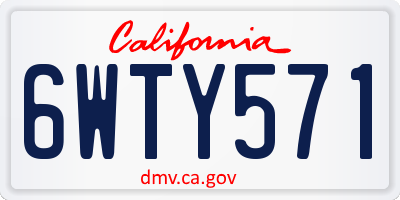 CA license plate 6WTY571