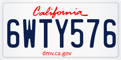CA license plate 6WTY576
