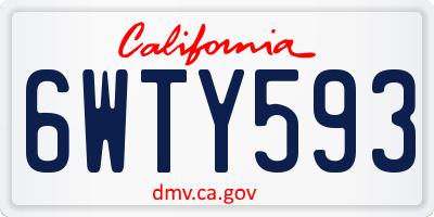 CA license plate 6WTY593
