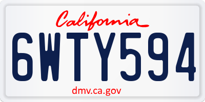 CA license plate 6WTY594