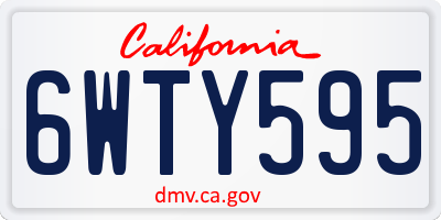 CA license plate 6WTY595