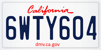 CA license plate 6WTY604