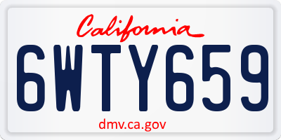 CA license plate 6WTY659