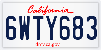 CA license plate 6WTY683