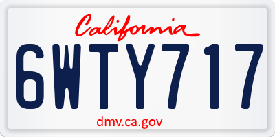 CA license plate 6WTY717