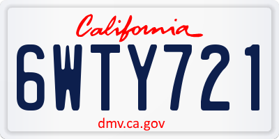 CA license plate 6WTY721