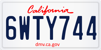 CA license plate 6WTY744