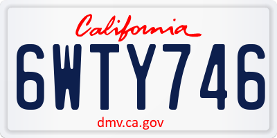 CA license plate 6WTY746