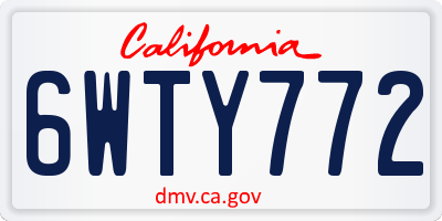 CA license plate 6WTY772
