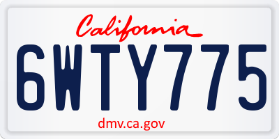 CA license plate 6WTY775
