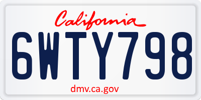 CA license plate 6WTY798