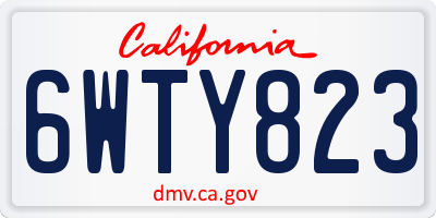 CA license plate 6WTY823