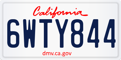 CA license plate 6WTY844