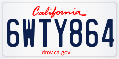 CA license plate 6WTY864