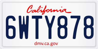 CA license plate 6WTY878
