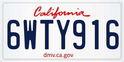 CA license plate 6WTY916